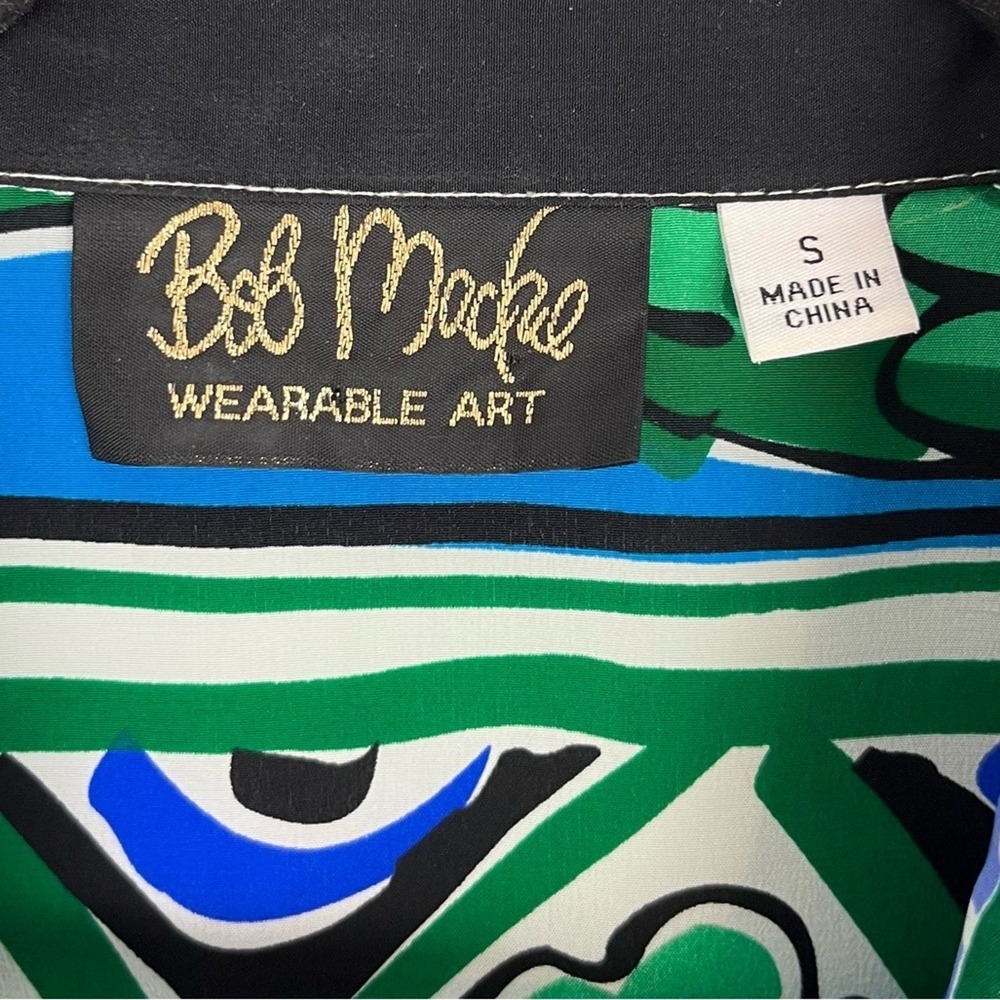 Bob Mackie Wearable Art Colorful Abstract Blouse Modern Retro Chic Small - Picture 10 of 12